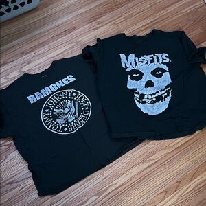Set of two Black Ramones and Misfits mens T-Shirts